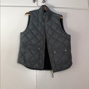 J Crew Grey Quilted Vest